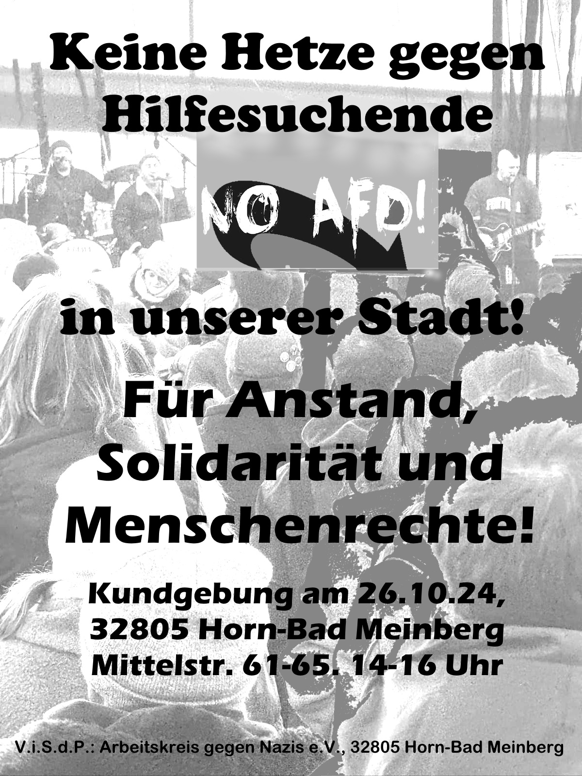 Plakat zur Kundgebung am 26.10.24